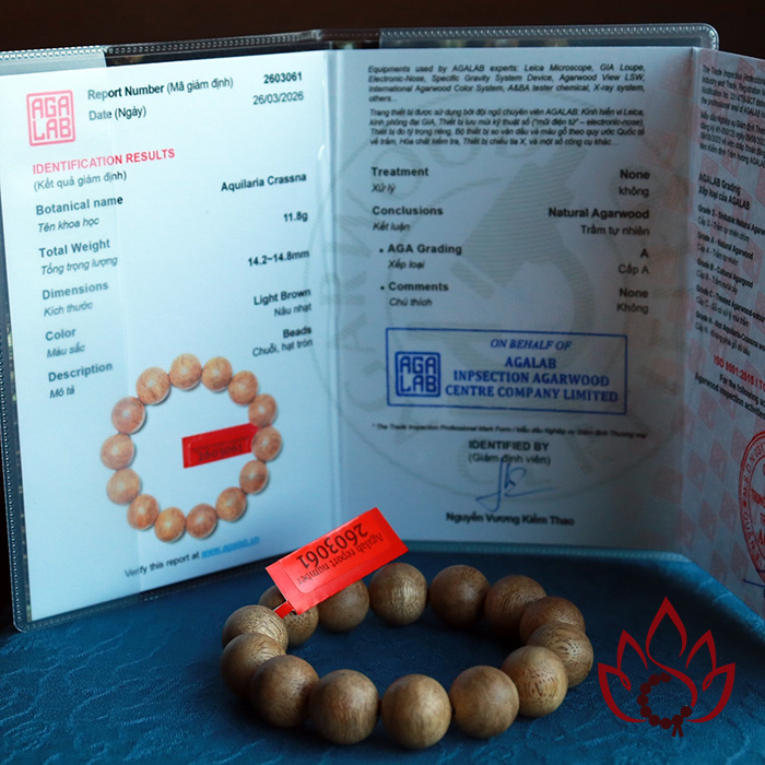 Vòng Trầm Hương Hạt Tròn 14 Ly Trầm Tốc Kiến Tự Nhiên